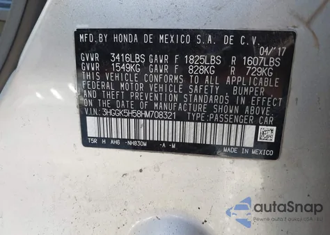 2017 Honda Fit Lx z USA, uszkodzony, nr VIN 3HGGK5H58HM708321